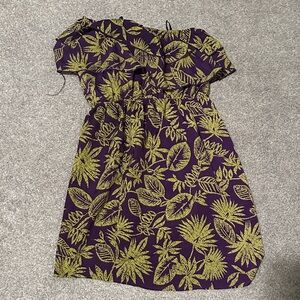 Floral Purple and Gold Kids Dress